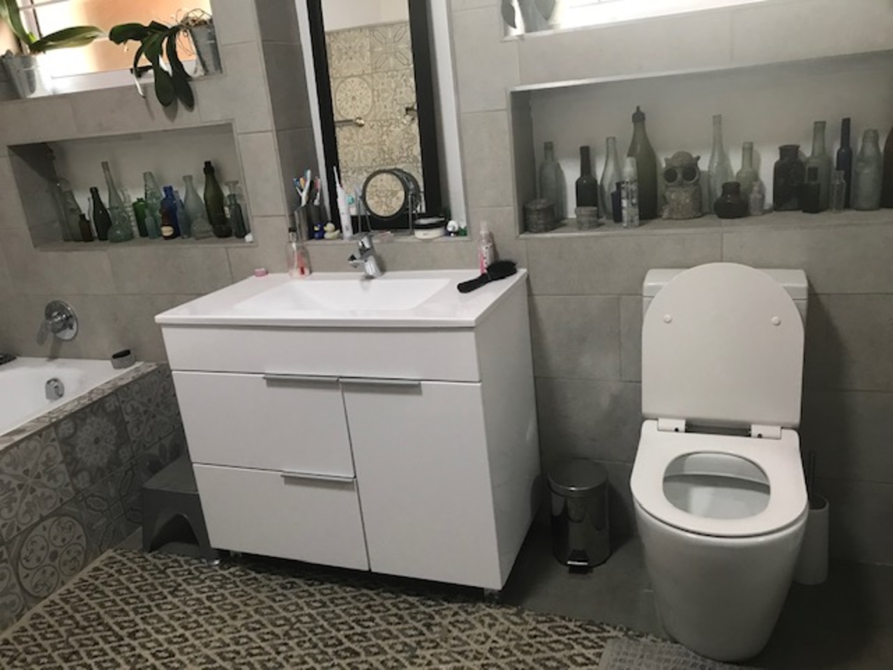 Waterfall modern bathroom renovation